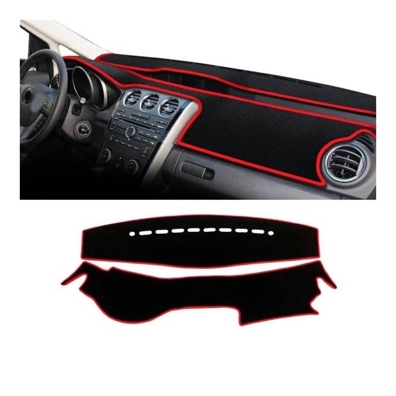 Auto Dashboard Abckung Matte Auto Dashboard Abdeckung Sonnenschutz Matten Vermeiden Licht Pads Für Maz&da Für CX-7 Für CX7 2006 2007 2008 2009 2010 2011 2012(LHD Red Side) von MLTLKPPVNG