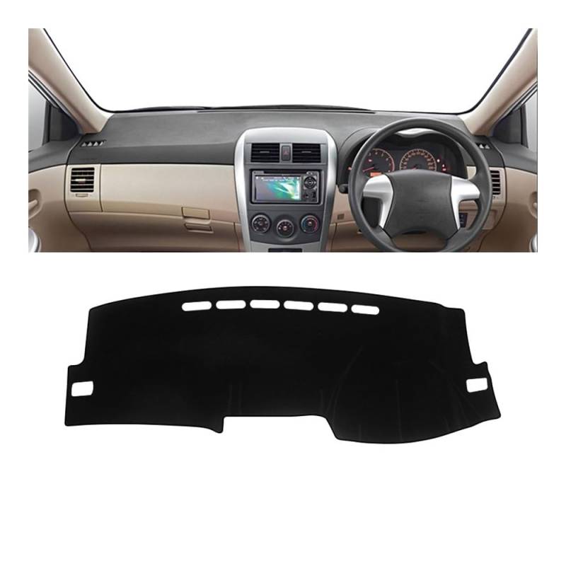 Auto Dashboard Abckung Matte Auto Dashboard Abdeckung Sonnenschutz Vermeiden Licht Matten Pad Für Toy&ota Für Coro┐lla Axio Fielder E140 E150 2006-2010 2011 2012 2013(A RHD Black) von MLTLKPPVNG