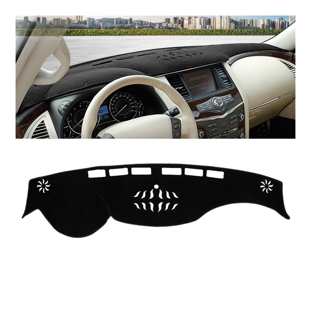 Auto Dashboard Abckung Matte Auto Dashboard Abdeckung Vermeiden Licht Pad Für N&issan Für Patrol Y62 2010-2014 2015 2016 2017 2018 2019 2020 2021 2022 2023(A LHD Black Side) von MLTLKPPVNG