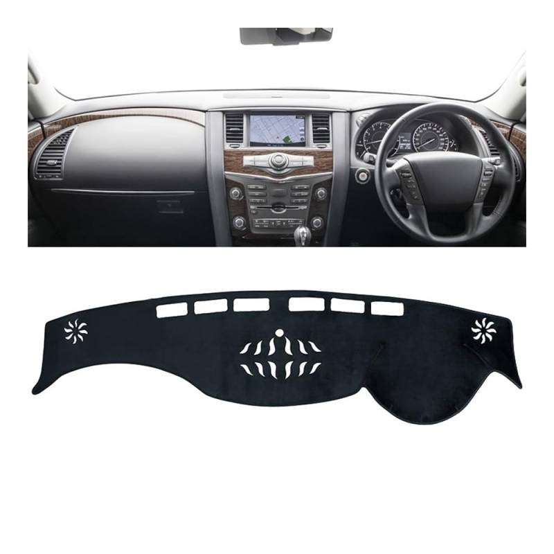 Auto Dashboard Abckung Matte Auto Dashboard Abdeckung Vermeiden Licht Pad Für N&issan Für Patrol Y62 2010-2014 2015 2016 2017 2018 2019 2020 2021 2022 2023(B RHD Black) von MLTLKPPVNG