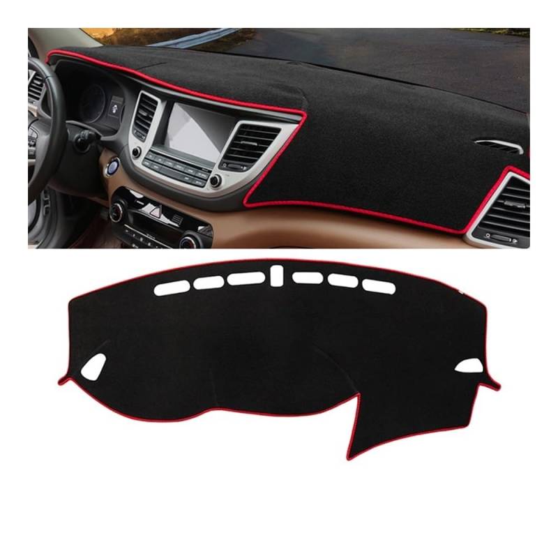 Auto Dashboard Abckung Matte Auto Dashboard Abdeckung Vermeiden Licht Pad Instrument Panel Teppiche Für Hyun&dai Für Tucson TL 2015 2016 2017 2018(A LHD Red Side) von MLTLKPPVNG