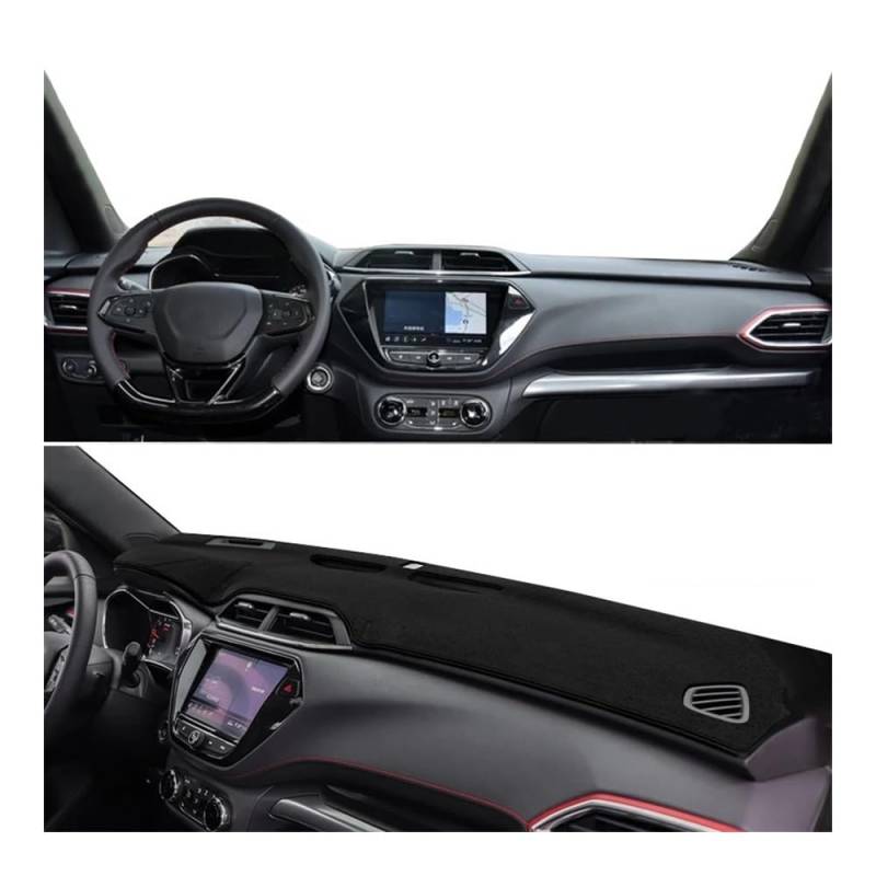 Auto Dashboard Abckung Matte Auto Dashboard Abdeckung Vermeiden Licht Pad Sonnenschutz Matte Non-Slip Fall Teppiche Für Chevr&olet Für Trailblazer RG 2020 2021 2022 2023(Black With HUD) von MLTLKPPVNG