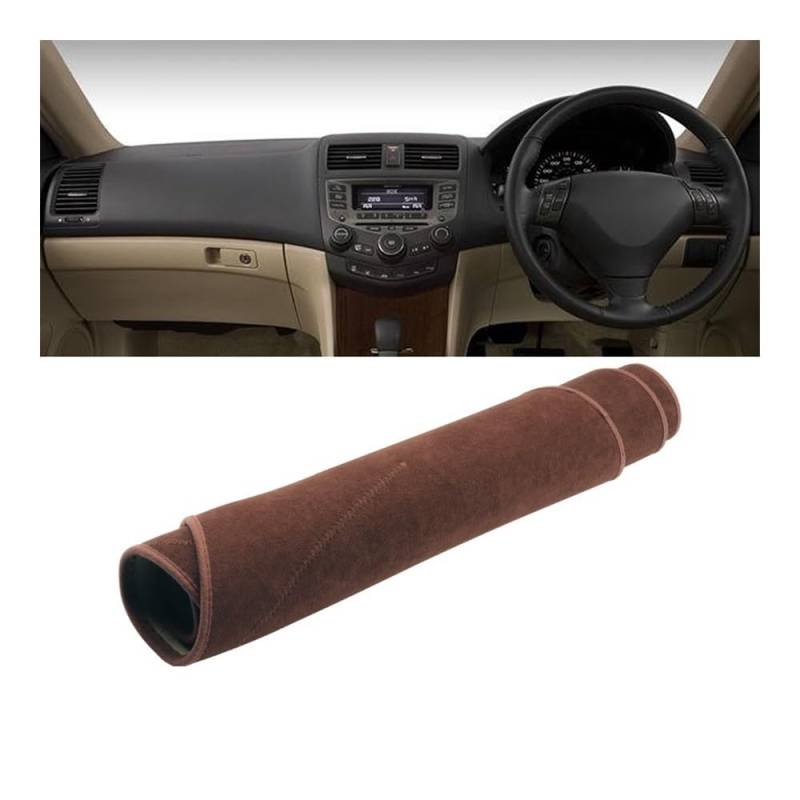 Auto Dashboard Abckung Matte Auto Dashboard Abdeckung Vermeiden Licht Pads Fall Sonnenschutz Matten Schutz Teppiche Für Hon┐da Für Accord 7th 2003 2004 2005 2006 2007(RHD Brown) von MLTLKPPVNG