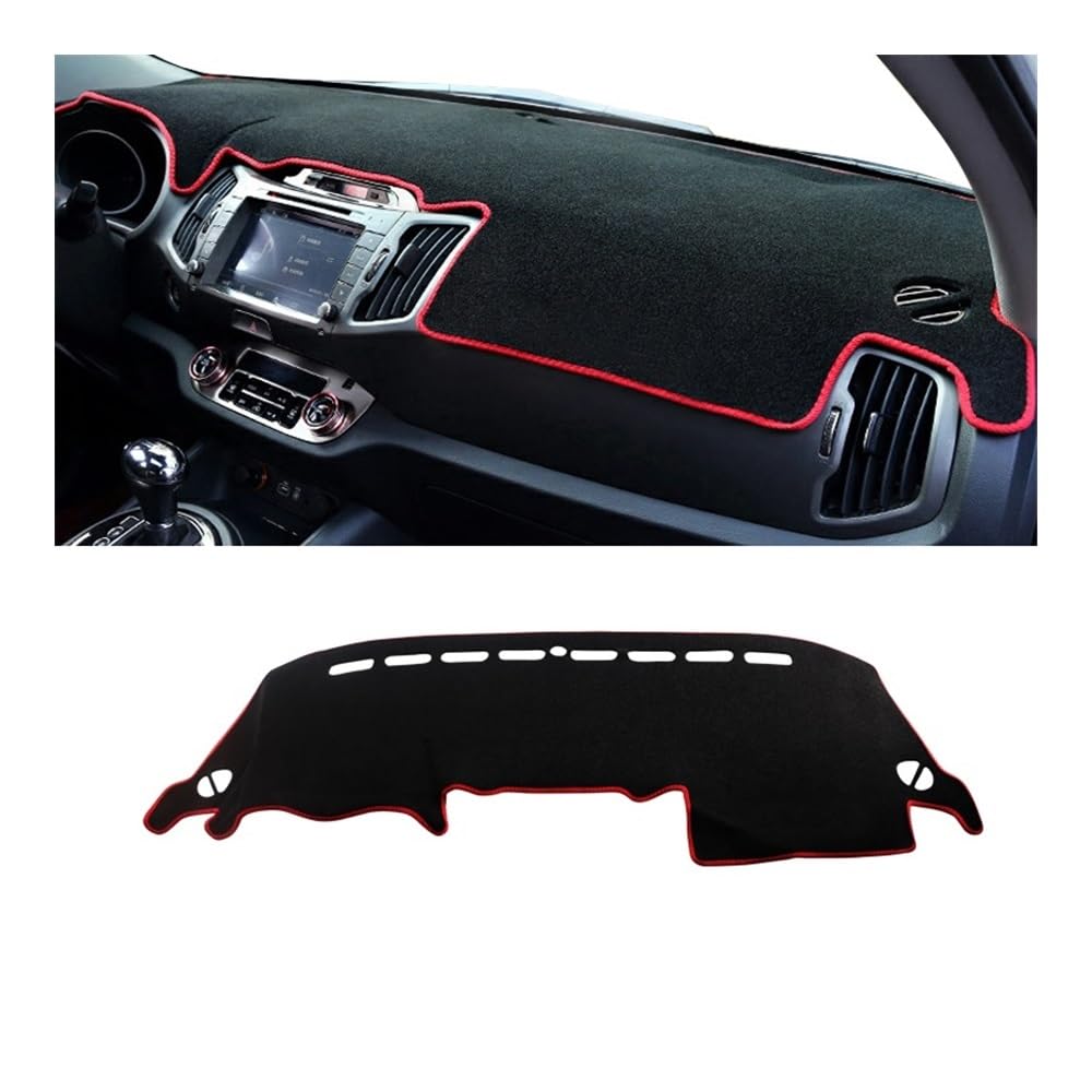 Auto Dashboard Abckung Matte Auto Dashboard Abdeckung Vermeiden Licht Pads Instrument Panel Teppiche Für Kia Für Sportage 3 R 2011 2012 2013 2014 2015(A Red Side) von MLTLKPPVNG