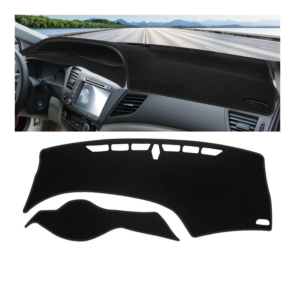 Auto Dashboard Abckung Matte Auto Dashboard Abdeckung Vermeiden Licht Pads Sonnenschutz Matten Rutschfester Fall Für Hon┐da Für Civic 9th 2012 2013 2014 2015(Black Side) von MLTLKPPVNG