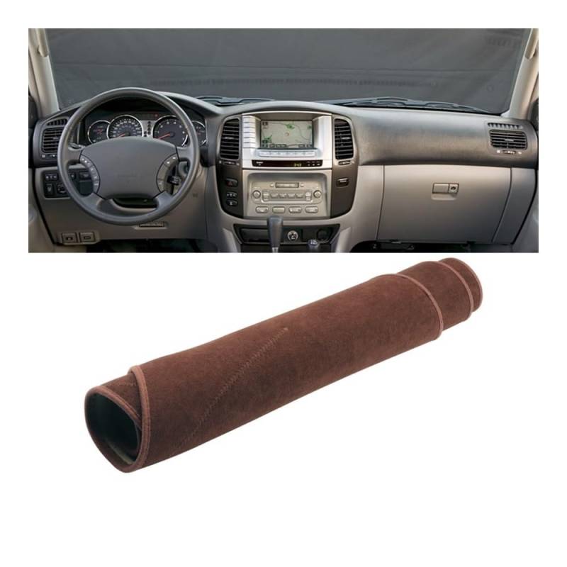 Auto Dashboard Abckung Matte Auto Dashboard Abdeckung Vermeiden Licht Pads Sonnenschutz Matten Teppiche Für Toy&ota Für Land Cruiser LC100 1998-2002 2003 2004 2005 2006 2007(LHD Brown) von MLTLKPPVNG