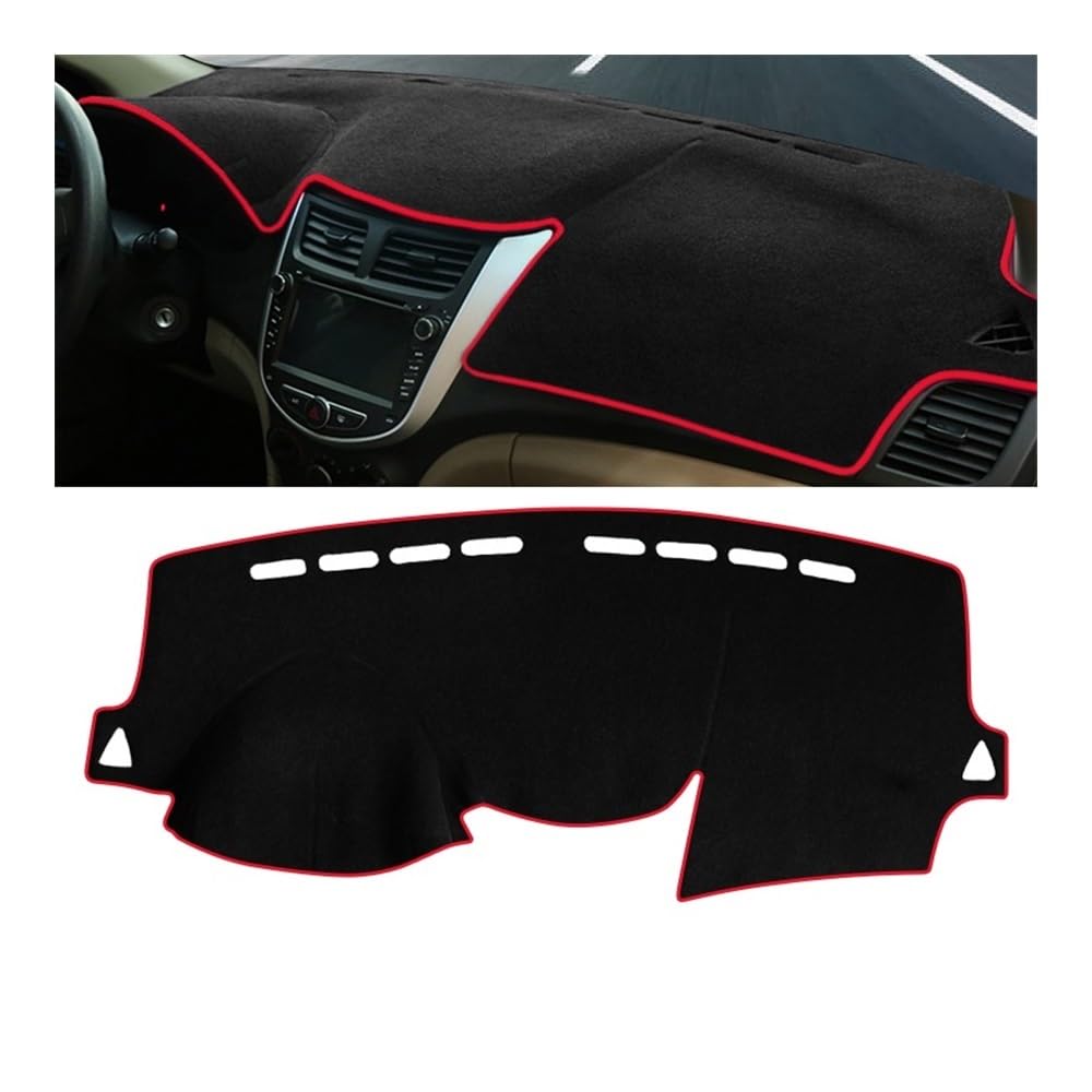 Auto Dashboard Abckung Matte Auto Dashboard Abdeckung Vermeiden Licht Pads Teppiche Für Hyun&dai Für Solaris Accent Verna RB 2010 2011 2012 2013 2014 2015 2016(A LHD Red Side) von MLTLKPPVNG