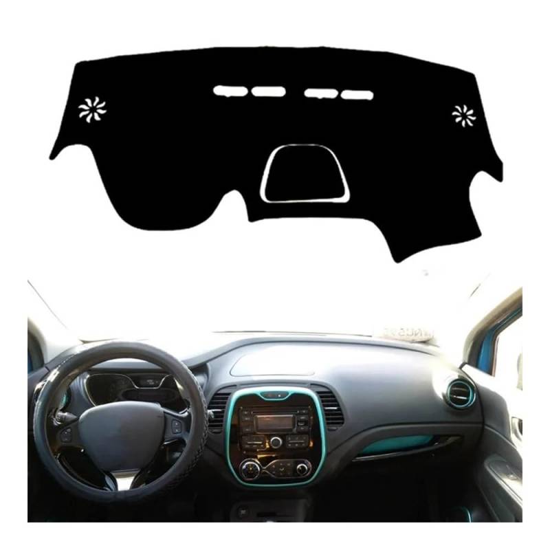 Auto Dashboard Abckung Matte Auto Dashboard-Dash Mat DashMat Instrument Sonnenschutzdach Abdeckung Teppich Für Renault Für Captur 2013 2014 2015 2016 2017 2018 2019(Left Hand Drive) von MLTLKPPVNG