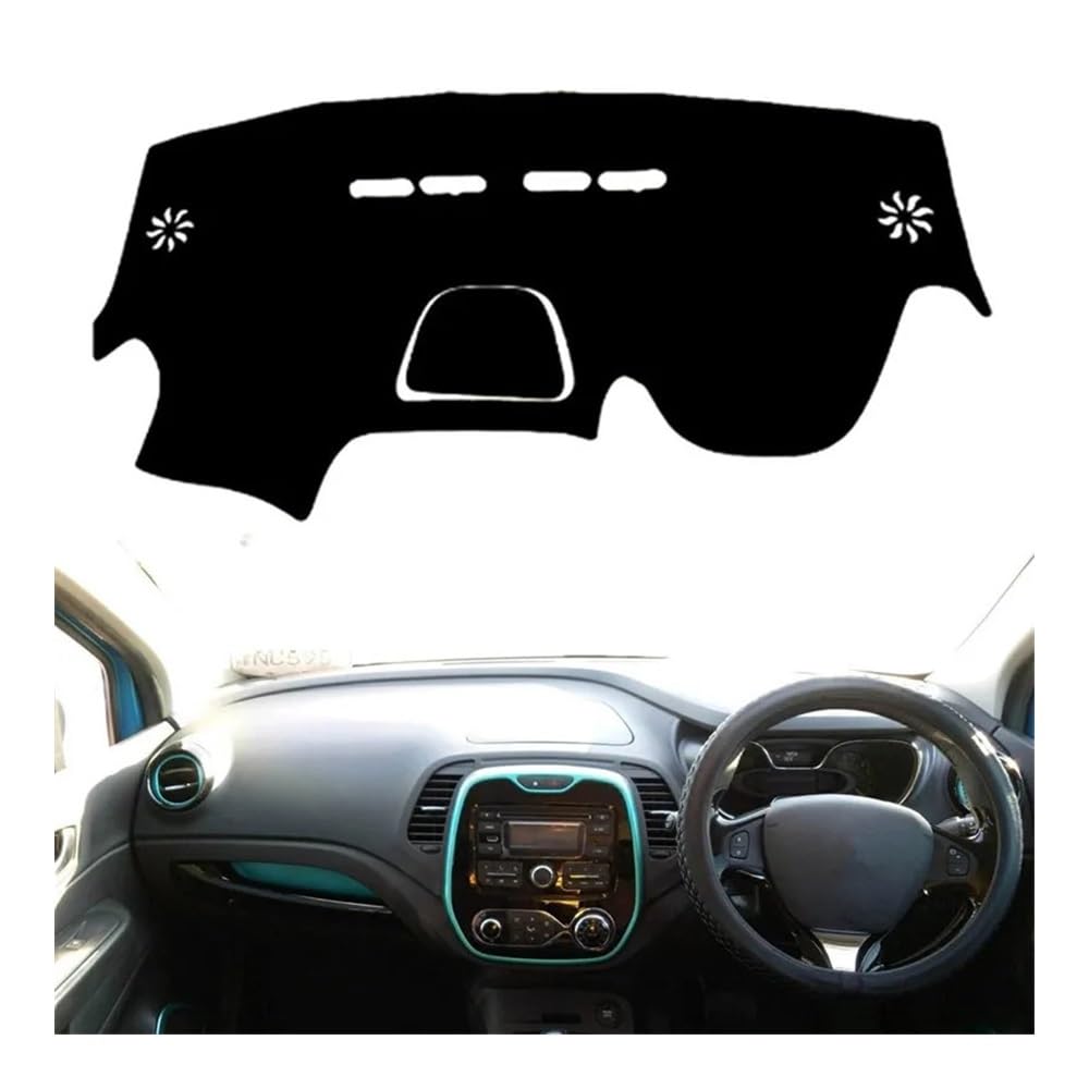 Auto Dashboard Abckung Matte Auto Dashboard-Dash Mat DashMat Instrument Sonnenschutzdach Abdeckung Teppich Für Renault Für Captur 2013 2014 2015 2016 2017 2018 2019(Right Hand Drive) von MLTLKPPVNG