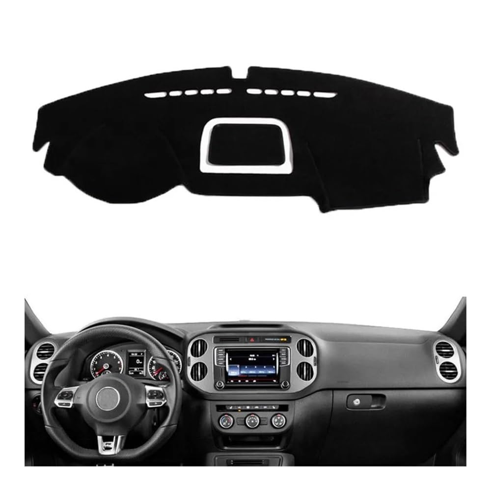 Auto Dashboard Abckung Matte Auto Dashboard Matte Pad Dashmat Sonnenschutzdach Abdeckung Teppich Teppich Für V&W Für T&iguan 2009 2010 2011 2012 2013 2014 2015(Left Hand Drive,Black Edge) von MLTLKPPVNG