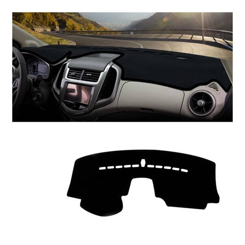 Auto Dashboard Abckung Matte Auto Dashboard Matte Vermeiden Licht Sonnenschutz Pad Abdeckung Schützende Teppiche Für Chevr&olet Für Sonic Aveo 2016 2017 2018 2019 2020(Black Side LHD) von MLTLKPPVNG