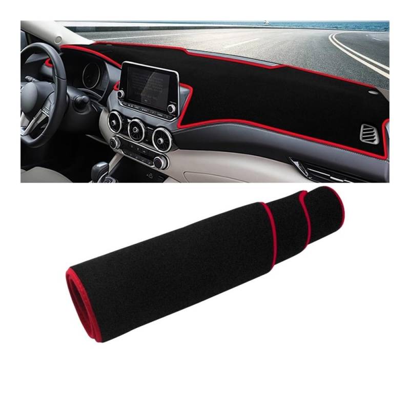 Auto Dashboard Abckung Matte Auto Dashboard Pad Sonnenschutz Abdeckung Vermeiden Licht Matte Instrument Panel Teppiche Für N&issan Für Sentra B18 2020 2021 2022 2023(A Red Side) von MLTLKPPVNG