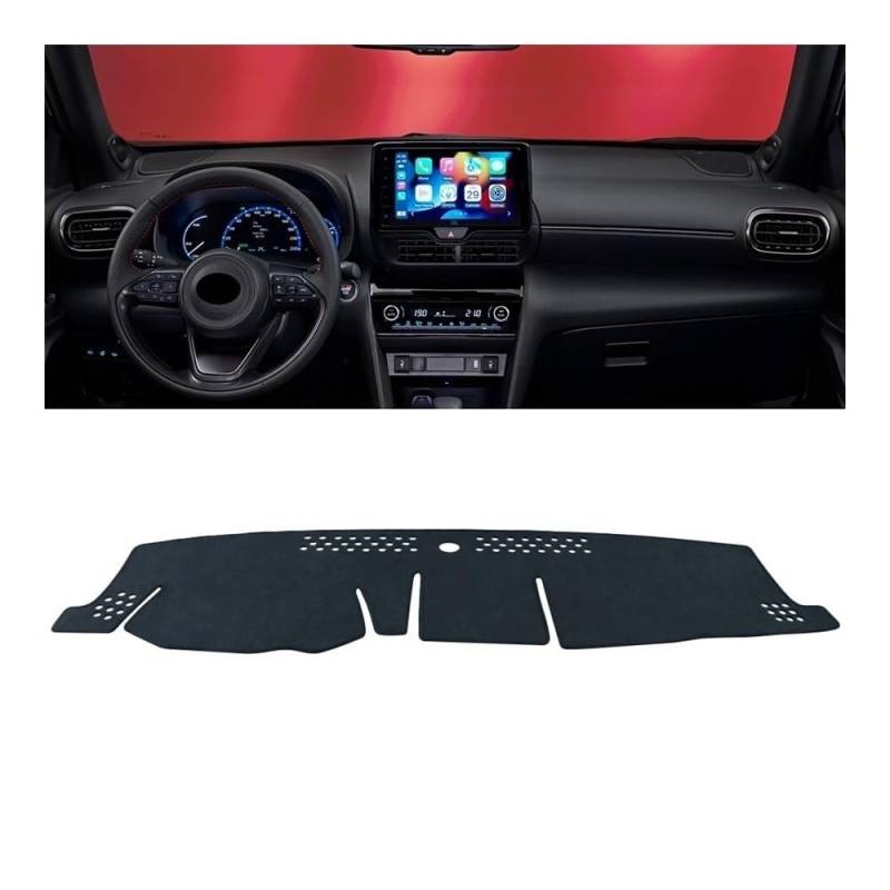 Auto Dashboard Abckung Matte Auto Dashboard Teppiche Vermeiden Licht Abdeckung Sonnenschutz Pad Für Toy&ota Für Yaris Cross XP210 2020 2021 2022 2023 2024(LHD Black) von MLTLKPPVNG