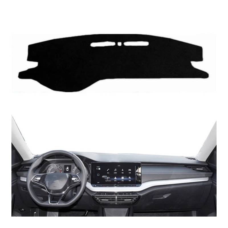 Auto Dashboard Abckung Matte Auto Dashmat Dashboard Abdeckung Matte Dash Board Sonnenschutzdach Schützen Teppich Kissen Für Sko&da Für Octavia A8 2021 2022 2023 2024(Left Hand Drive,Black Edge) von MLTLKPPVNG