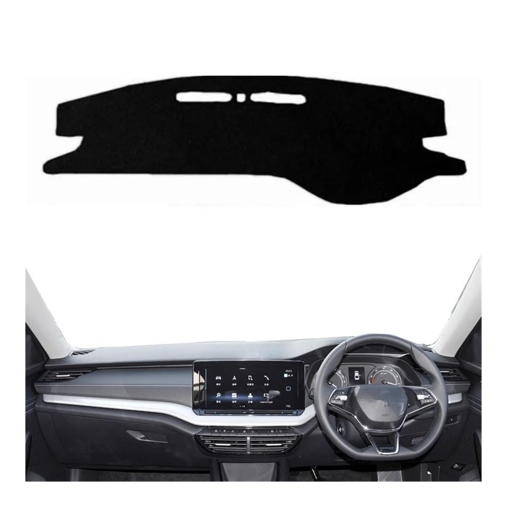 Auto Dashboard Abckung Matte Auto Dashmat Dashboard Abdeckung Matte Dash Board Sonnenschutzdach Schützen Teppich Kissen Für Sko&da Für Octavia A8 2021 2022 2023 2024(Right Hand Drive,Black Edge) von MLTLKPPVNG