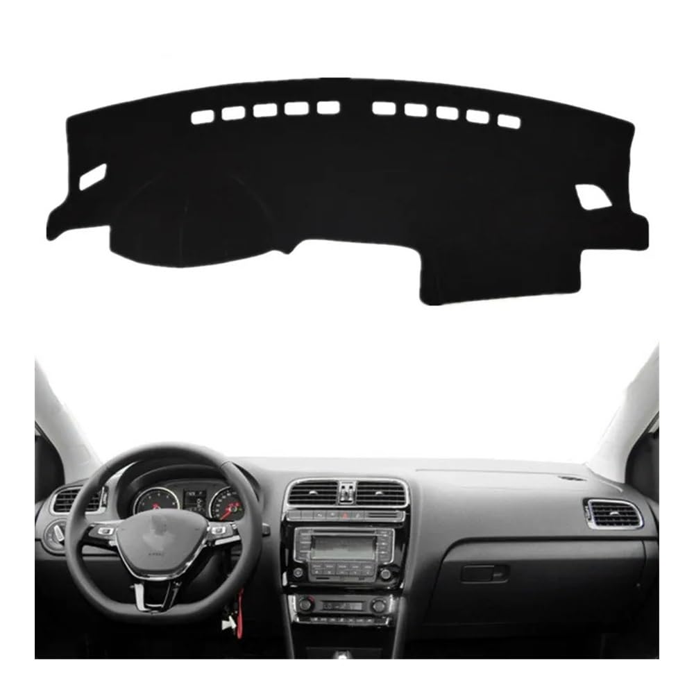 Auto Dashboard Abckung Matte Auto Dashmat Dashboard Abdeckung Matte Pad Sonnenschutz Schützen Teppich Teppich Für V&W Für POLO MK5 2009 2010 2011 2012-2017(Left Hand Drive,Black Edge) von MLTLKPPVNG