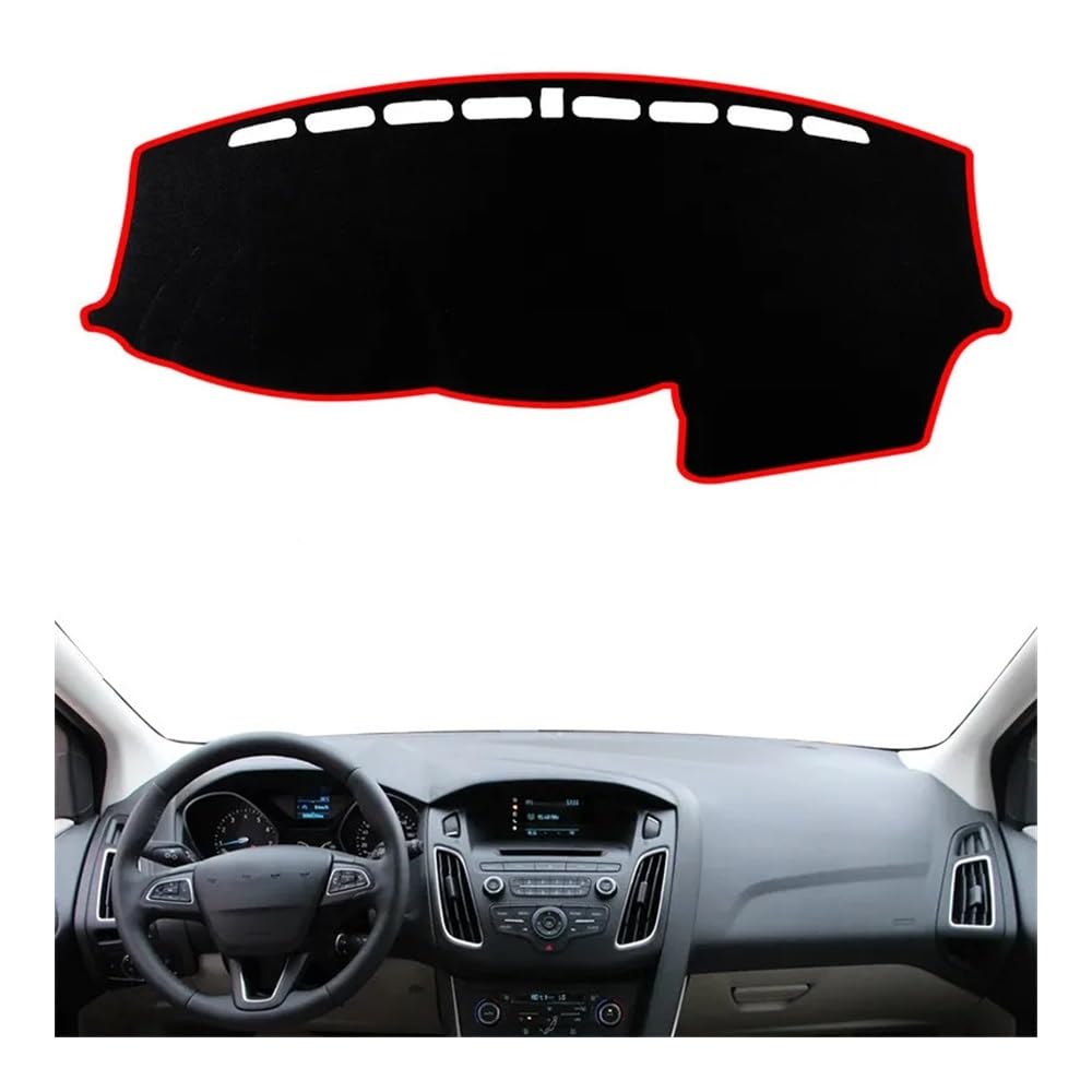 Auto Dashboard Abckung Matte Auto Styling Dashmat Dashboard Abdeckung Dash Matte Pad Anti-Slip Schützen Teppich Für For&d Für Focus MK3 2012 2013 2014 2015 2016 2017 2018(Left Hand Drive,Red Edge) von MLTLKPPVNG