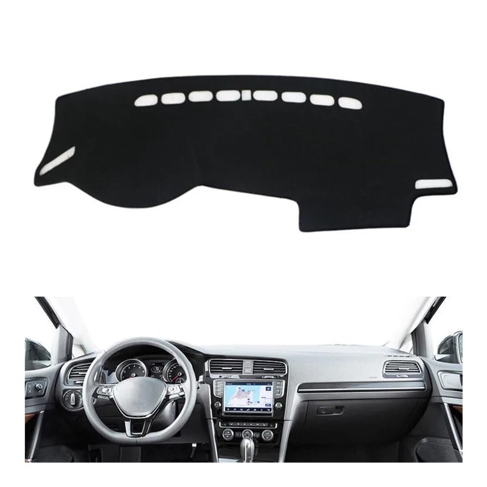 Auto Dashboard Abckung Matte DashMat Auto Dashboard Abdeckung Dash Matte Pad Sonnenschutz Teppich Für V&W Für Golf 7 2013 2014 2015 2016 2017 2018 2019(Left Hand Drive,Black Edge) von MLTLKPPVNG