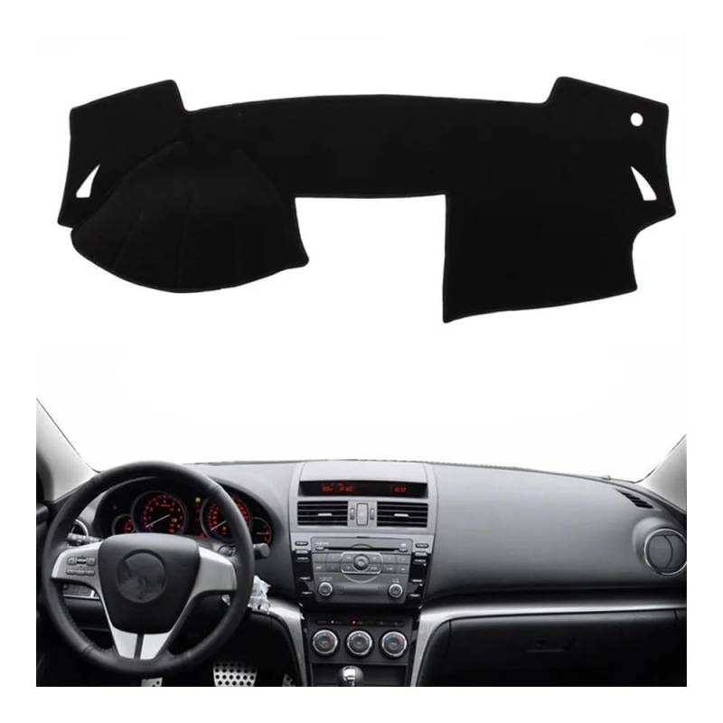 Auto Dashboard Abckung Matte Dashmat Dash Matte Pad Dashboard Abdeckung Sonnenschutz Auto Für Maz&da 6 GH Atenza 2008 2009 2010 2011 2012 2013(Left Hand Drive,Black Edge) von MLTLKPPVNG