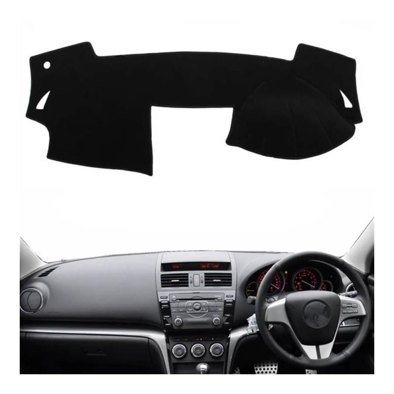 Auto Dashboard Abckung Matte Dashmat Dash Matte Pad Dashboard Abdeckung Sonnenschutz Auto Für Maz&da 6 GH Atenza 2008 2009 2010 2011 2012 2013(Right Hand Drive,Black Edge) von MLTLKPPVNG