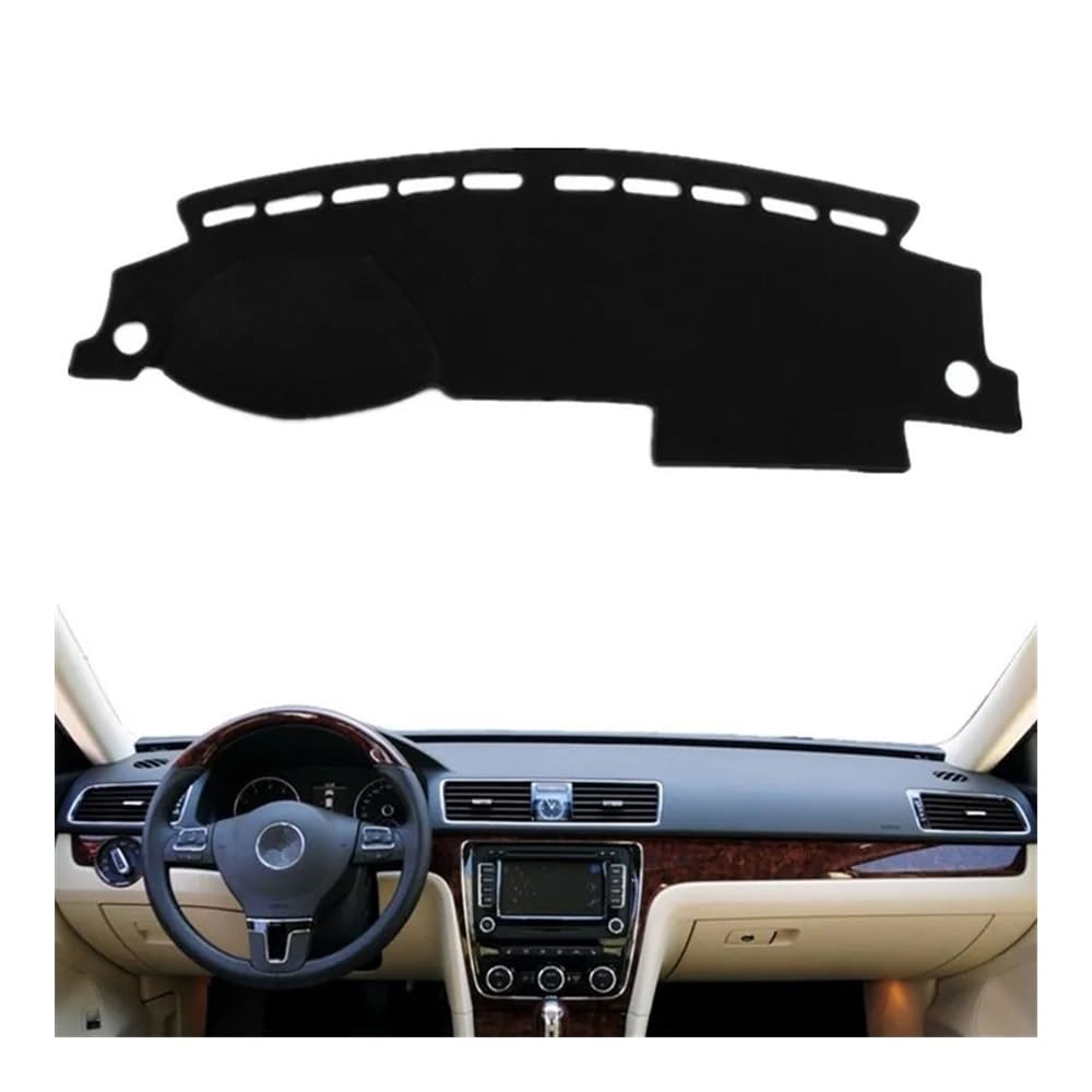 Auto Dashboard Abckung Matte Dashmat Dashboard Abdeckung Matte Pad Anti-Glare Mittelkonsole Sonnenblende Teppich Auto Für V&W Für Passat B7 2011 2012 2013 2014 2015(Left Hand Drive) von MLTLKPPVNG