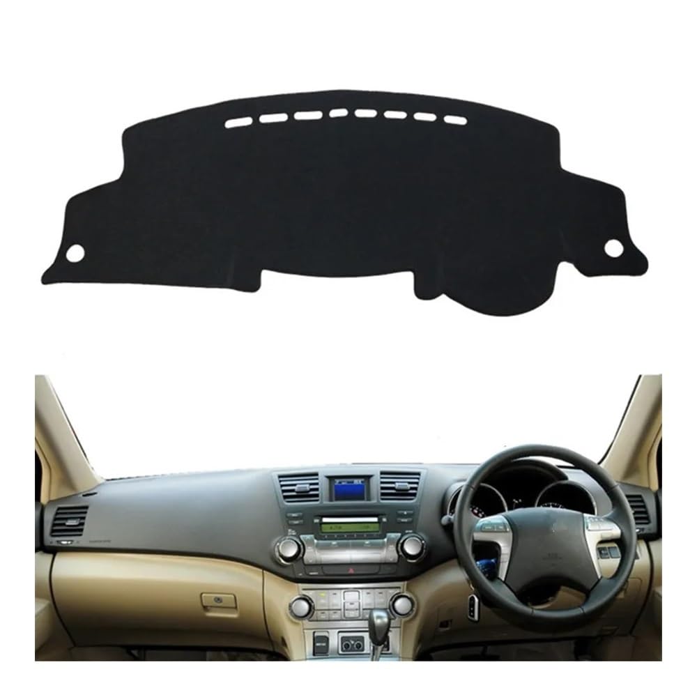 Auto Dashboard Abckung Matte Dashmat Dashboard Abdeckung Matte Pad Auto Styling Sonnenschirm Teppich Schutz Für Toy&ota Für Highlander Kluger 2008 2009 2010 2011 2012 2013(Right Hand Drive,Black Edge) von MLTLKPPVNG