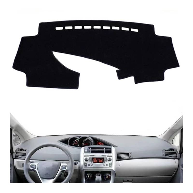 Auto Dashboard Abckung Matte Dashmat Dashboard Abdeckung Matte Pad Dash Sonnenschirm Instrument Schutz Teppich Teppich Für Toy&ota Für Verso 2009-2018(Left Hand Drive,Black Edge) von MLTLKPPVNG