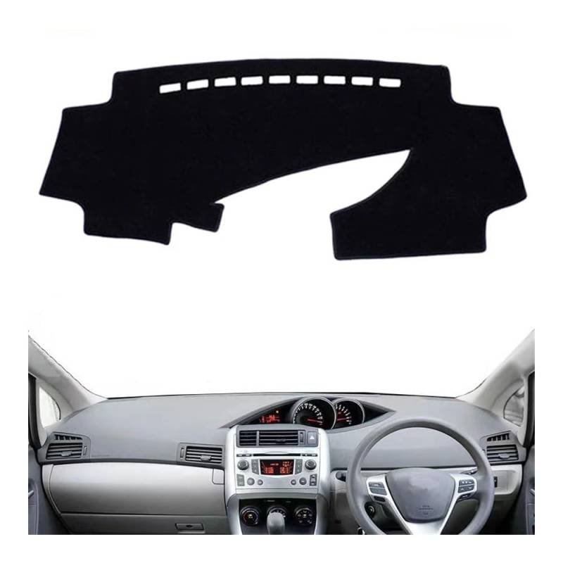 Auto Dashboard Abckung Matte Dashmat Dashboard Abdeckung Matte Pad Dash Sonnenschirm Instrument Schutz Teppich Teppich Für Toy&ota Für Verso 2009-2018(Right Hand Drive,Black Edge) von MLTLKPPVNG