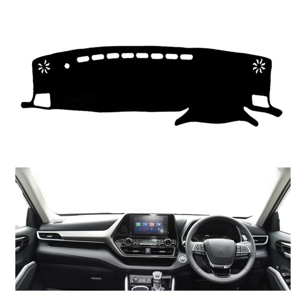 Auto Dashboard Abckung Matte Dashmat Dashboard Abdeckung Matte Pad Dash Sonnenschirm Schützen Teppich Auto Für Toy&ota Für Highlander Kluger XU70 2020-2024(Without HUD RHD) von MLTLKPPVNG