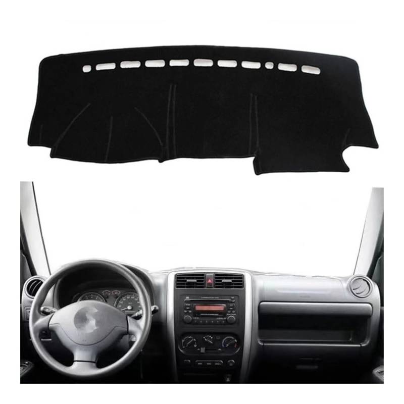 Auto Dashboard Abckung Matte Dashmat Dashboard Abdeckung Matte Pad Dash Sonnenschirm Schützen Teppich Teppich Auto Styling Für Suzu&ki Für Jimny 1998-2017 2018(Left Hand Drive,Black Edge) von MLTLKPPVNG