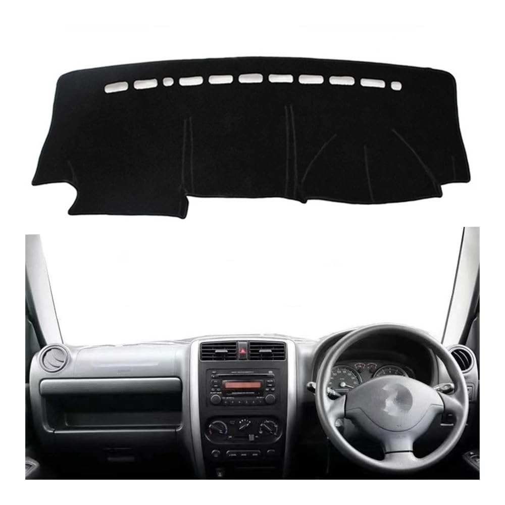 Auto Dashboard Abckung Matte Dashmat Dashboard Abdeckung Matte Pad Dash Sonnenschirm Schützen Teppich Teppich Auto Styling Für Suzu&ki Für Jimny 1998-2017 2018(Right Hand Drive,Black Edge) von MLTLKPPVNG