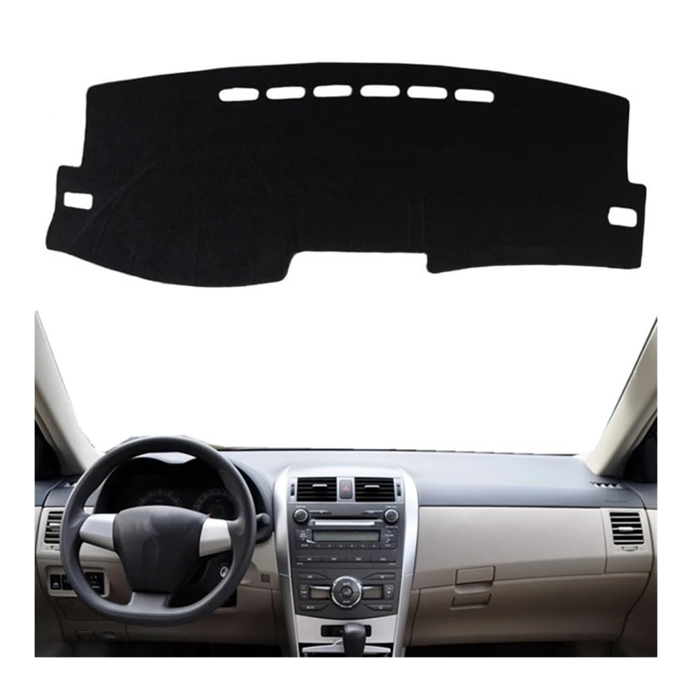 Auto Dashboard Abckung Matte Dashmat Dashboard Abdeckung Matte Pad Sonnenschirm Teppich Teppich Für Toy&ota Für Coro┐lla Axio Feld 2007 2008 2009 2010 2011 2012 2013(Left Hand Drive,Black Edge) von MLTLKPPVNG