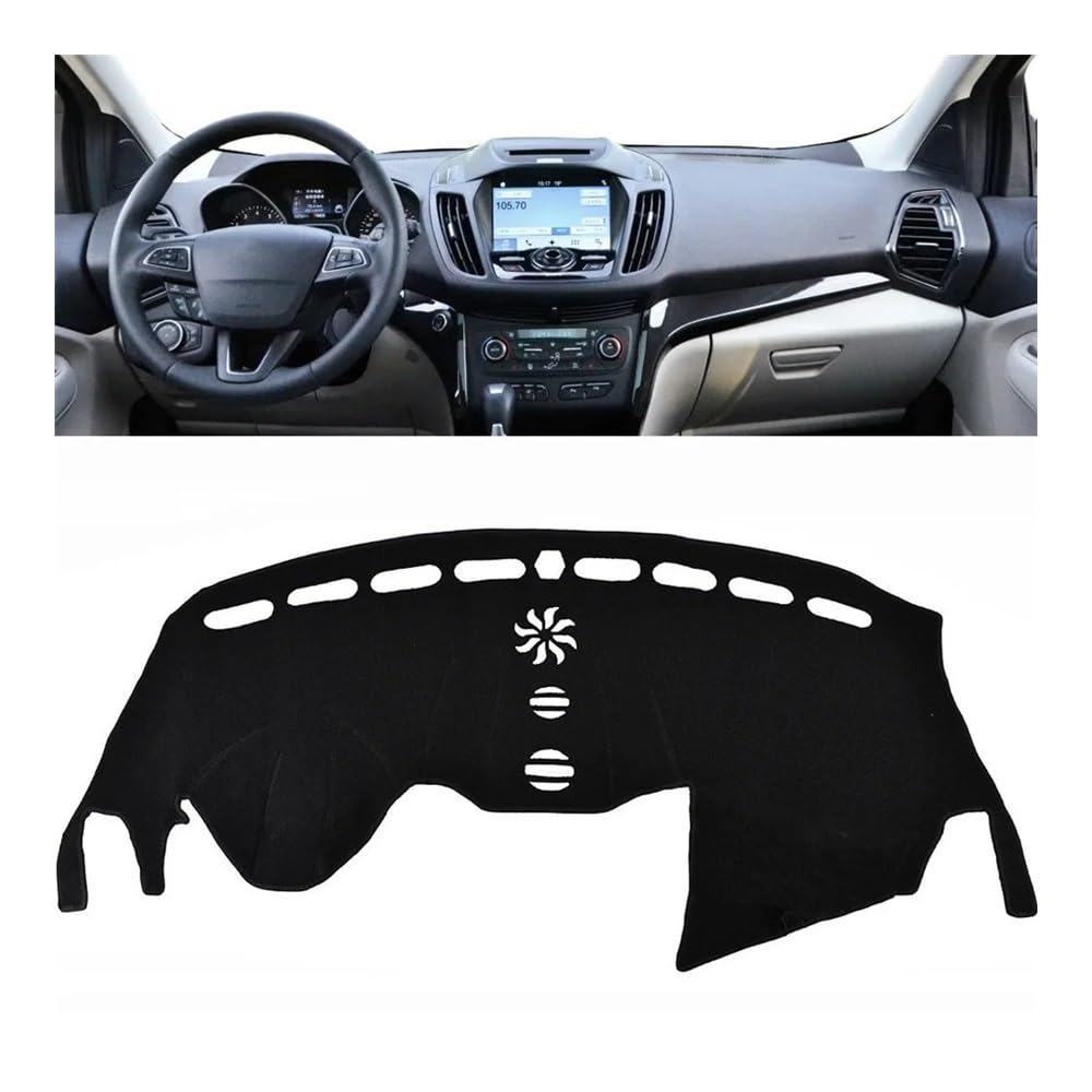 Auto Dashboard Abckung Matte Escape Dashboard Abdeckung Matte Pad Dash Sonnenschutz Schützen Teppich Teppich Auto Für For&d Für Kug&a 2013 2014 2015 2016 2017 2018 2019(Style 1 RHD,Black Edge) von MLTLKPPVNG