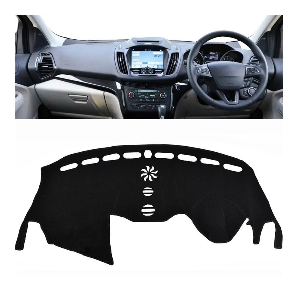 Auto Dashboard Abckung Matte Escape Dashboard Abdeckung Matte Pad Dash Sonnenschutz Schützen Teppich Teppich Auto Für For&d Für Kug&a 2013 2014 2015 2016 2017 2018 2019(Style 2 RHD,Black Edge) von MLTLKPPVNG