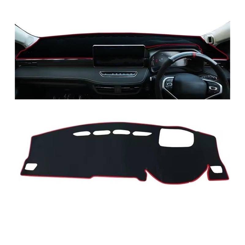 Auto Dashboard Abckung Matte Für Haval Für Jolion 2024 2023 2022 2021 Auto Dashboard Mat Dash Mat Dashmat Sonnenschirm Schutz Teppich(RHD HUD RED) von MLTLKPPVNG