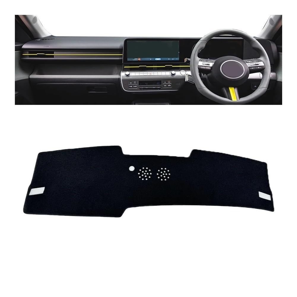 Auto Dashboard Abckung Matte Für Hyun&dai Für Kona 2024 2025 2026 Auto Dashboard Matte Dash Mat Dashmat Sonnenschirm Schutz Teppich(RHD flannel) von MLTLKPPVNG