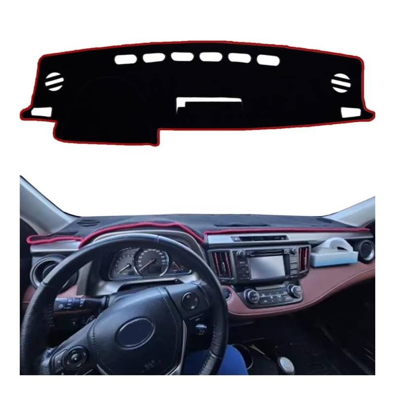 Auto Dashboard Abckung Matte Für Toy&ota Für R&AV4 2013 2014 2015 2016 2017 2018 Auto Dashboard Mat Dash Mat Dashmat Sonnenschirm Schutz Teppich(RED LHD) von MLTLKPPVNG