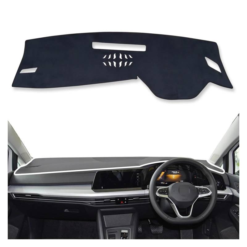 Auto Dashboard Abckung Matte Für V&W Für GOLF 8 2020 2021 MK8 GTI R Dash Mat Dashmat Anti-Slip Sonnenschirm Schutz Teppich(Right Rudder) von MLTLKPPVNG