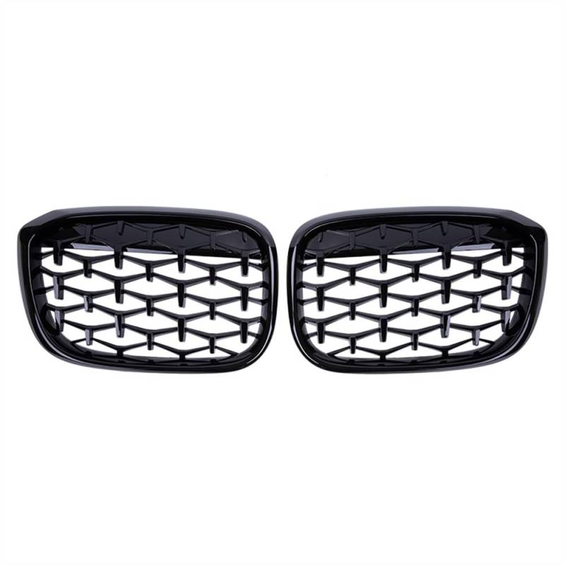 MLTLKPPVNG 2 Stücke Für BM&W X3 G01 G08 X4 G02 2018 2019 2020 Auto Vorderen Stoßfänger Grill Trim Racing Gitter Diamant Niere Grille Glänzend Nieren Kühlergrill(Schwarz glänzend) von MLTLKPPVNG