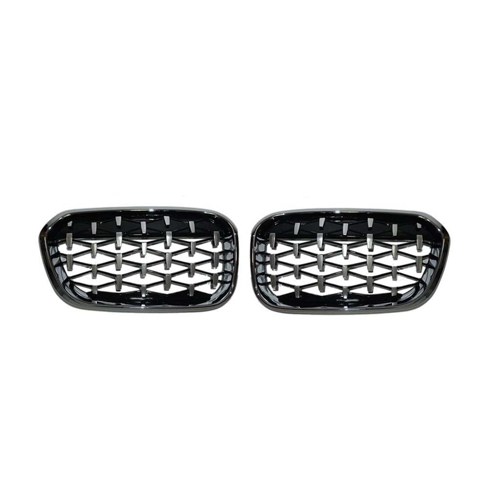 MLTLKPPVNG 2PCS Diamant Niere Racing Grille Für BM&W Für 1 Serie F20 F21 LCI 2016 2017 Meteor Grill Auto Vorderen Stoßfänger Ersatz Nieren Kühlergrill(Full Silver) von MLTLKPPVNG