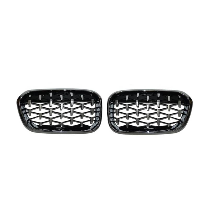 MLTLKPPVNG 2PCS Diamant Niere Racing Grille Für BM&W Für 1 Serie F20 F21 LCI 2016 2017 Meteor Grill Auto Vorderen Stoßfänger Ersatz Nieren Kühlergrill(Full Silver) von MLTLKPPVNG