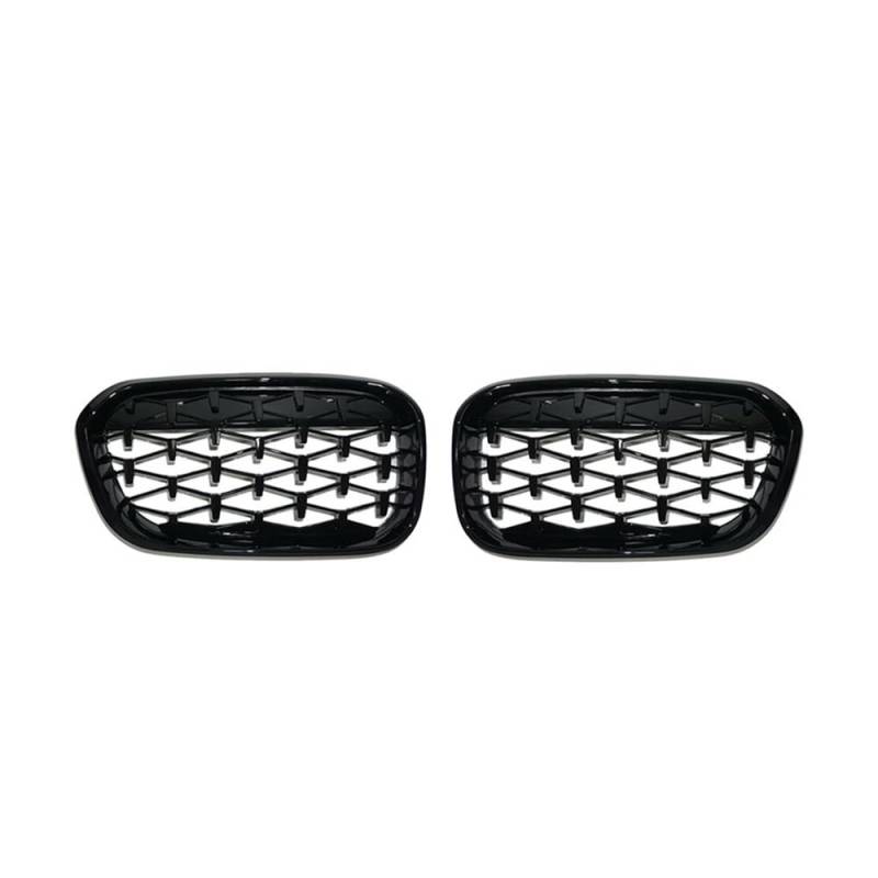 MLTLKPPVNG 2PCS Diamant Niere Racing Grille Für BM&W Für 1 Serie F20 F21 LCI 2016 2017 Meteor Grill Auto Vorderen Stoßfänger Ersatz Nieren Kühlergrill(Glossy Black) von MLTLKPPVNG