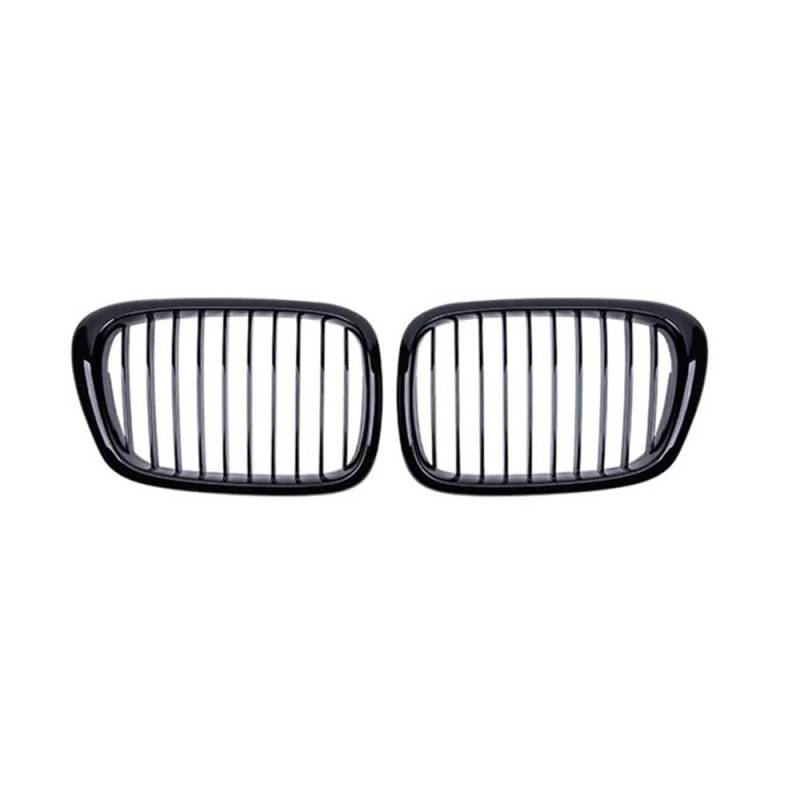 MLTLKPPVNG Auto-Frontgrill Stoßstangen-Motorhaubengrill Nieren-Renngrill Für BM&W Für E39 5er-Serie 1999–2003 Schwarz Glänzend Einzeilige Auto-ABS-Gitter Nieren Kühlergrill(Schwarz glänzend) von MLTLKPPVNG