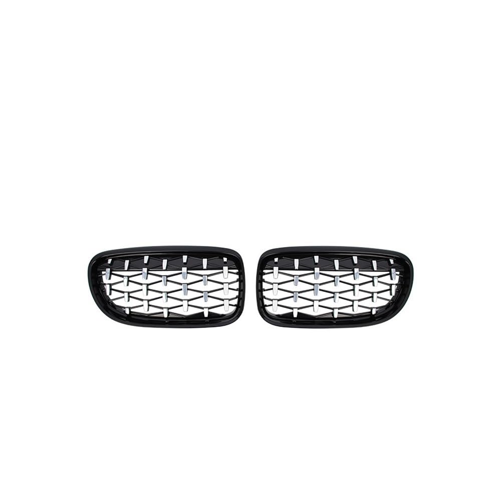 MLTLKPPVNG Auto Frontstoßstange Diamond Grille Chrom Nierengrills Für BM&W Für 3er E90 E91 4 Türen LCI Facelift 2009–2012 ABS Meteor Style Nieren Kühlergrill(Black and Silver) von MLTLKPPVNG