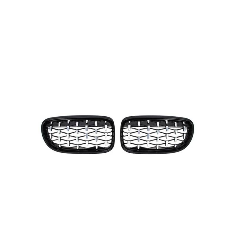 MLTLKPPVNG Auto Frontstoßstange Diamond Grille Chrom Nierengrills Für BM&W Für 3er E90 E91 4 Türen LCI Facelift 2009–2012 ABS Meteor Style Nieren Kühlergrill(Black and Silver) von MLTLKPPVNG