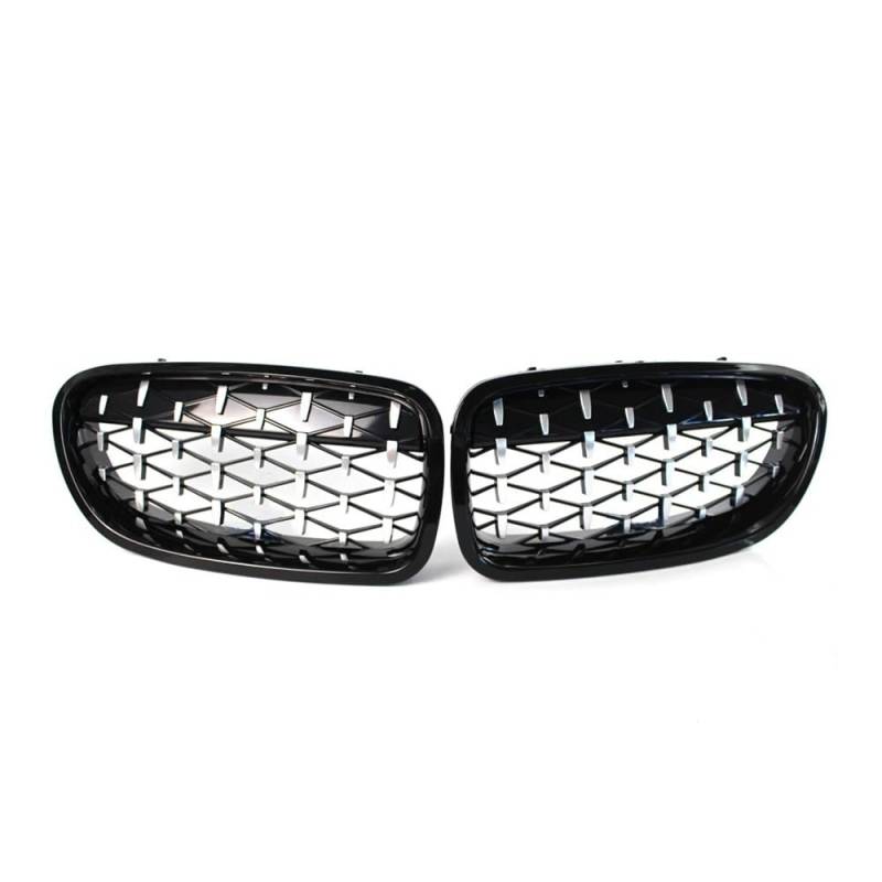 MLTLKPPVNG Auto Vorderen Stoßfänger Niere Grille Für BM&W Für F10 F18 520i 525i 2010-2014 2015 2016 Diamant Stil Racing Auto Grills ABS Nieren Kühlergrill(Silver and Black) von MLTLKPPVNG