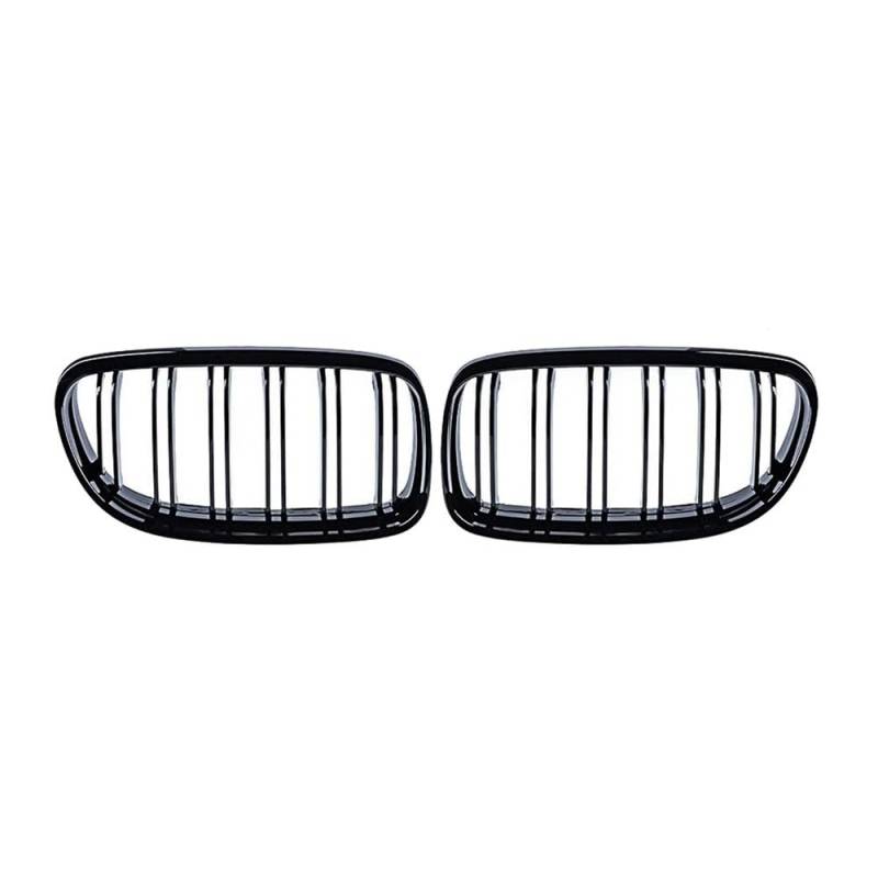 MLTLKPPVNG Carbon Faser Für BM&W 3 Serie E90 E91 318i 328i 2009-2012 Front Hood Grille Doppel Linie ABS Glänzend Schwarz Auto Nieren Grill Nieren Kühlergrill(Schwarz glänzend) von MLTLKPPVNG