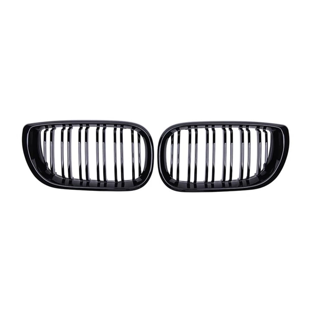 MLTLKPPVNG Carbon Fiber Nieren Grills Grille Racing Grill Auto Front Stoßstange Grille Für BM&W Für E46 3 Serie 2002-2005 4 Tür Gloss Black Dual Line Nieren Kühlergrill(Schwarz glänzend) von MLTLKPPVNG