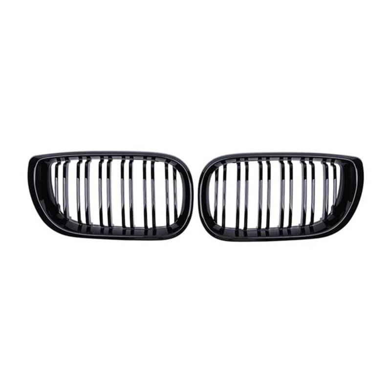 MLTLKPPVNG Carbon Fiber Nieren Grills Grille Racing Grill Auto Front Stoßstange Grille Für BM&W Für E46 3 Serie 2002-2005 4 Tür Gloss Black Dual Line Nieren Kühlergrill(Schwarz glänzend) von MLTLKPPVNG