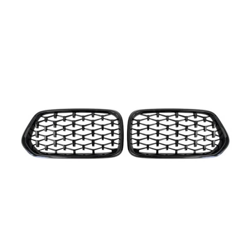 MLTLKPPVNG Diamant Auto Front Stoßstange Nieren Kühlergrill Racing Grill Glanz Schwarz Gitter Grills Trim Für BM&W Für X2 F39 2018 2019 2020 2021 2022 Nieren Kühlergrill(Schwarz glänzend) von MLTLKPPVNG